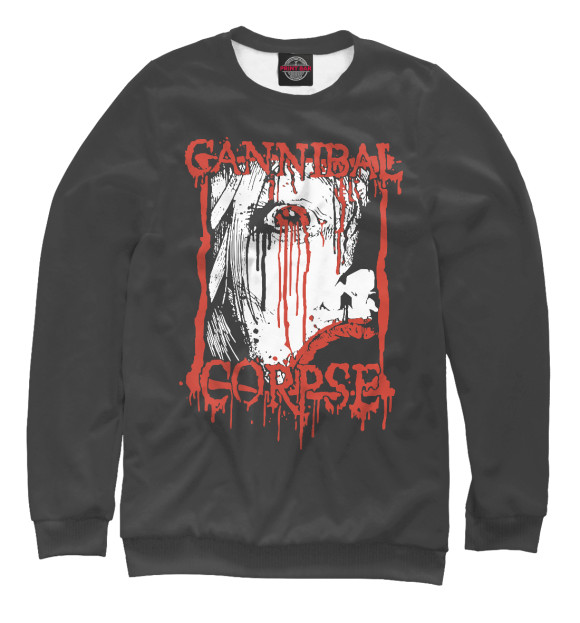 Мужской свитшот с изображением Cannibal Corpse цвета Белый