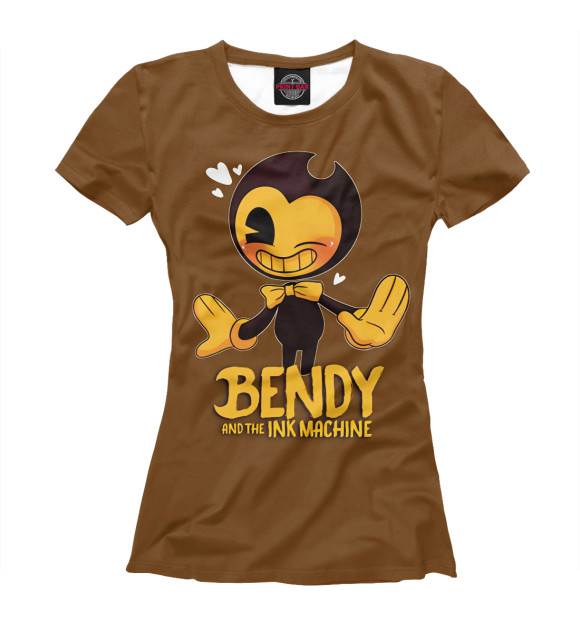 Футболка для девочек с изображением Bendy and the ink machine цвета Белый