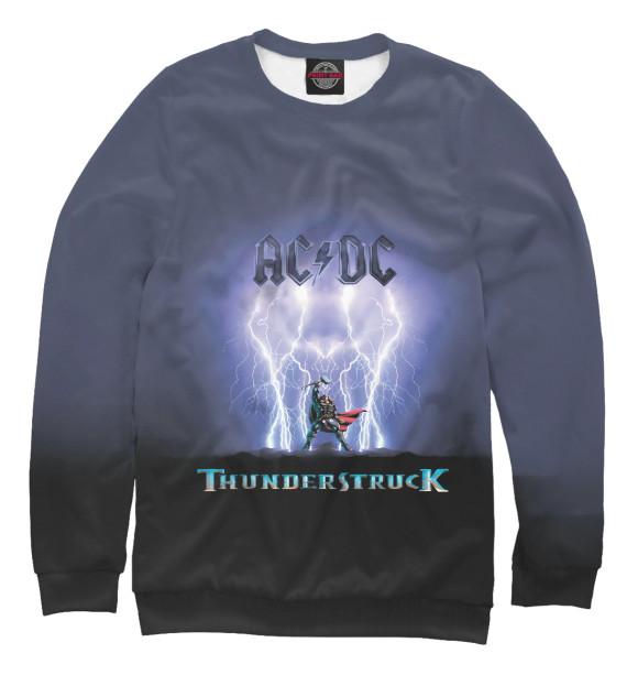 Мужской свитшот с изображением AC/DC цвета Белый