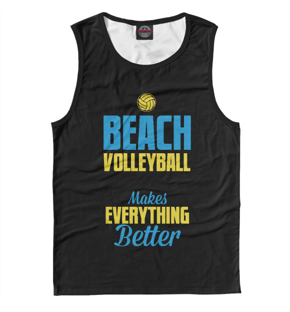 Мужская майка с изображением Beach Volleyball цвета Белый