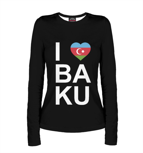 Женский лонгслив с изображением Baku цвета Белый