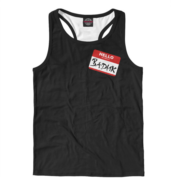 Мужская майка-борцовка с изображением Hello цвета Белый