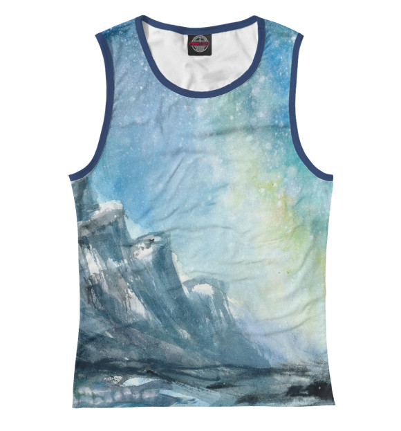 Майка для девочки с изображением Снежные горы и небо цвета Белый