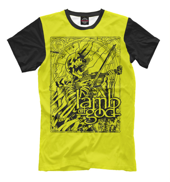Мужская футболка с изображением Lamb of God (yellow) цвета Белый