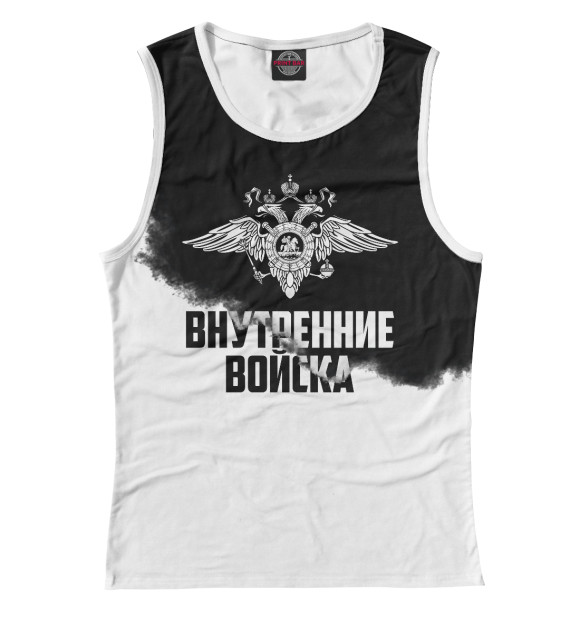 Майка для девочки с притом Внутренние войска цвета Белый Майка для девочки с изображением Внутренние войска цвета Белый