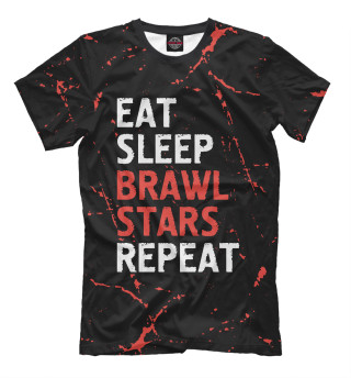 Мужская футболка Eat Sleep Brawl Stars Repeat