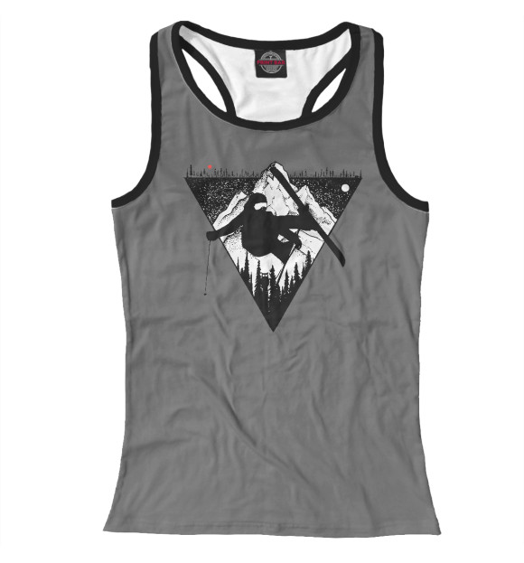 Женская майка-борцовка с изображением Ski цвета Белый