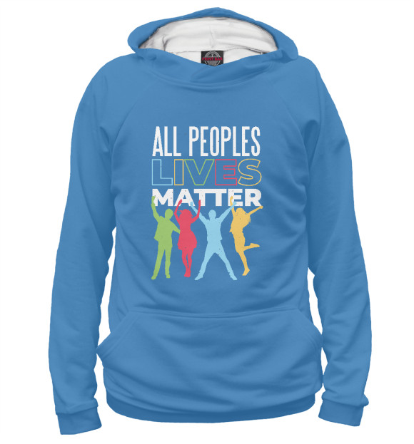 Женское худи с изображением All lives matter цвета Белый