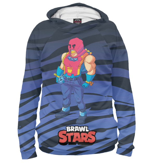 Мужское худи с изображением Гром Brawl Stars цвета Белый
