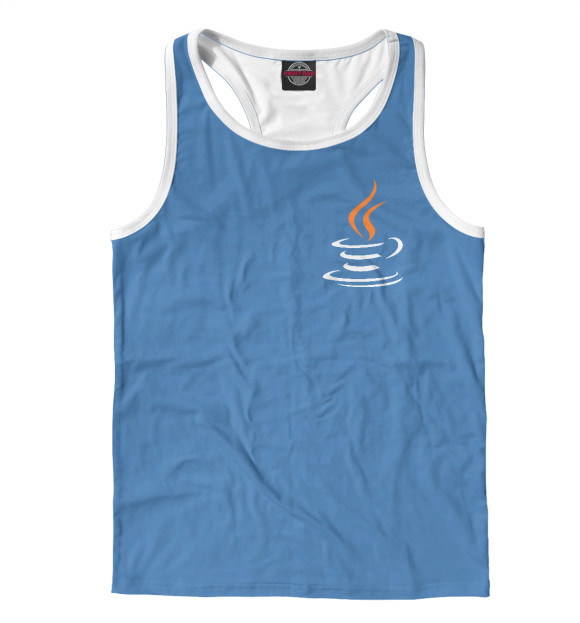 Мужская майка-борцовка с изображением Java Logo цвета Белый