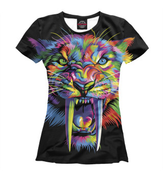 Женская футболка Саблезубый тигр