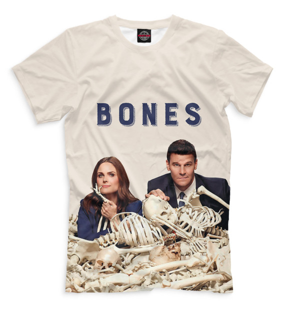 Мужская футболка с изображением Bones цвета Белый