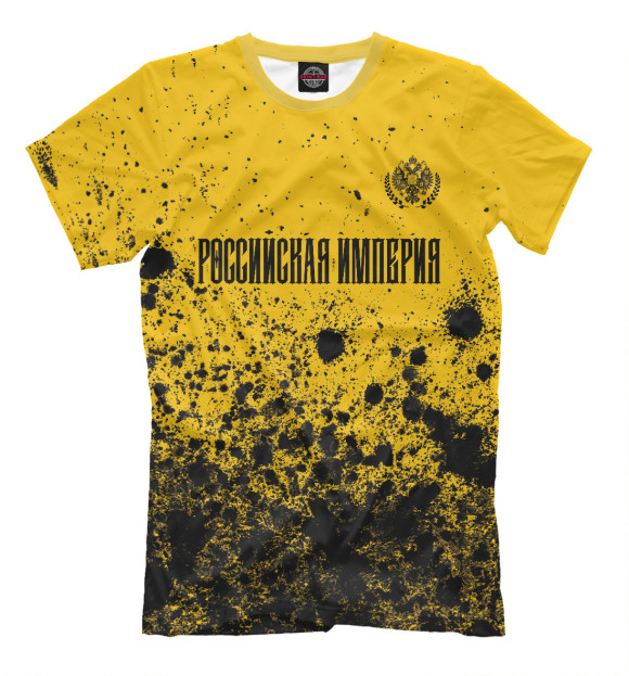 Мужская футболка с изображением Российская Империя - Герб | Арт (желтый) цвета Белый