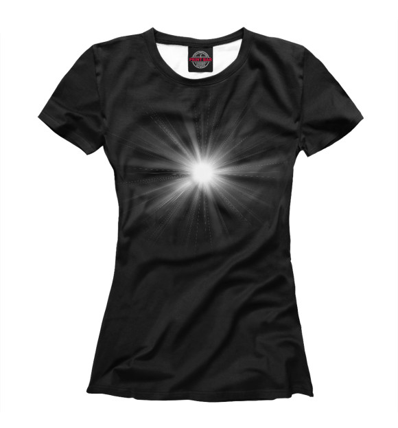 Женская футболка с изображением Свет - light from inside цвета Белый