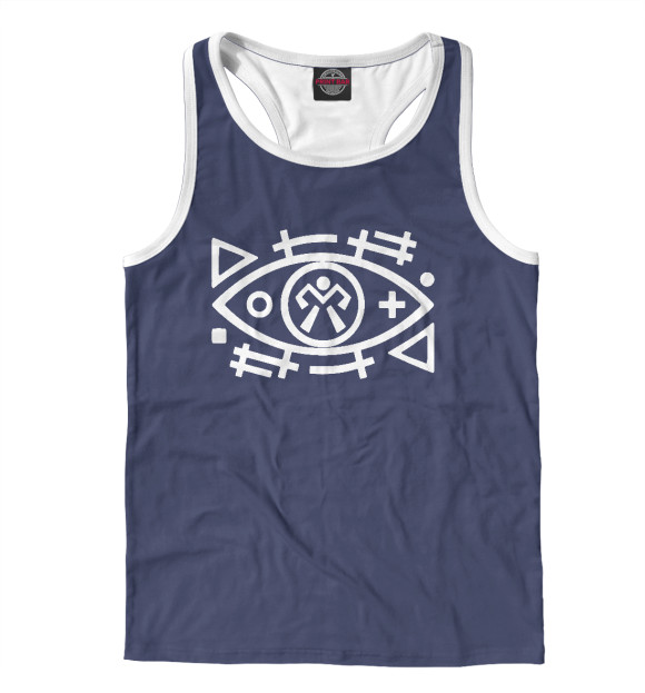 Мужская майка-борцовка с изображением Химера цвета Белый