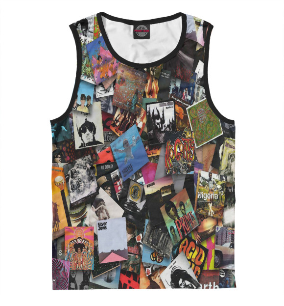 Мужская майка с изображением Рок постеры цвета Белый