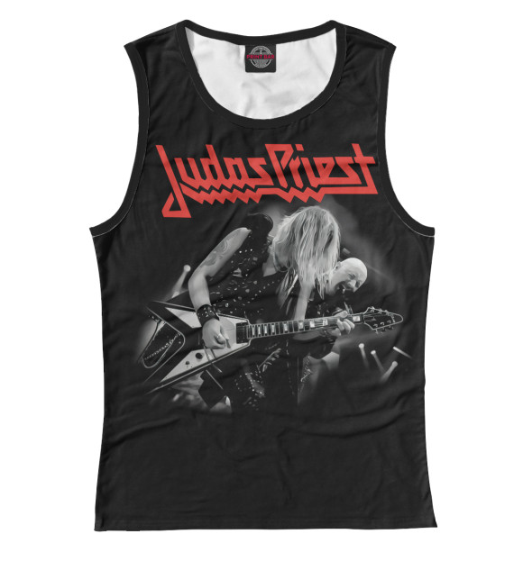 Женская майка с изображением Judas Priest цвета Белый