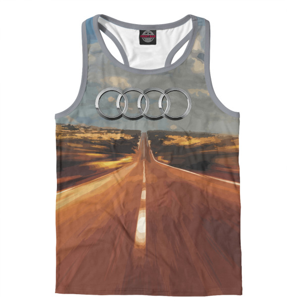 Мужская майка-борцовка с изображением Скорость цвета Белый