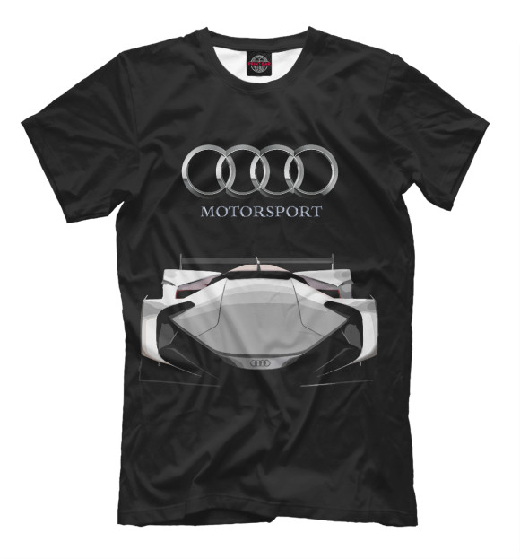 Мужская футболка с изображением Audi Motorsport цвета Белый