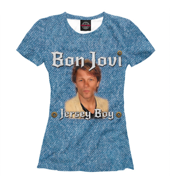 Футболка для девочек с изображением Bon Jovi цвета Белый