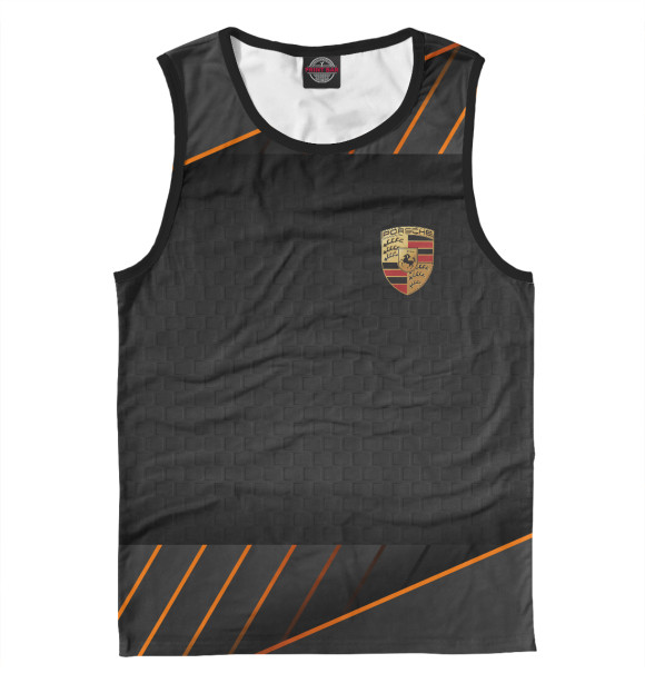 Мужская майка с изображением Porsche / Порш цвета Белый