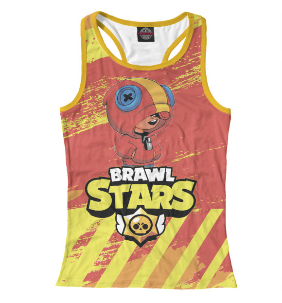 Женская майка-борцовка с изображением Brawl Stars цвета Белый