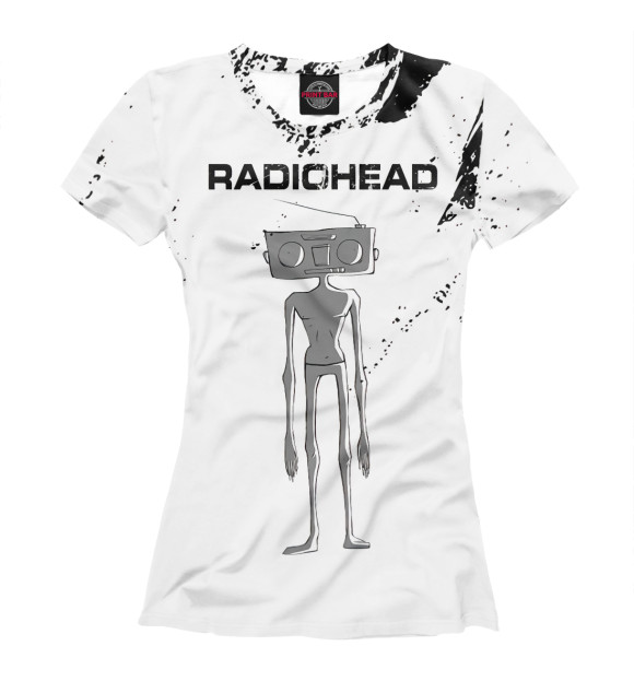 Женская футболка с изображением Radiohead цвета Белый