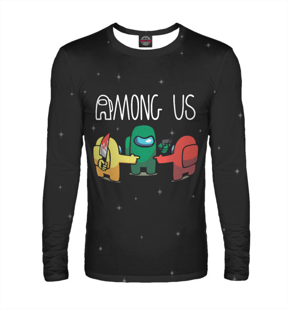 Мужской лонгслив с изображением Among Us цвета Белый