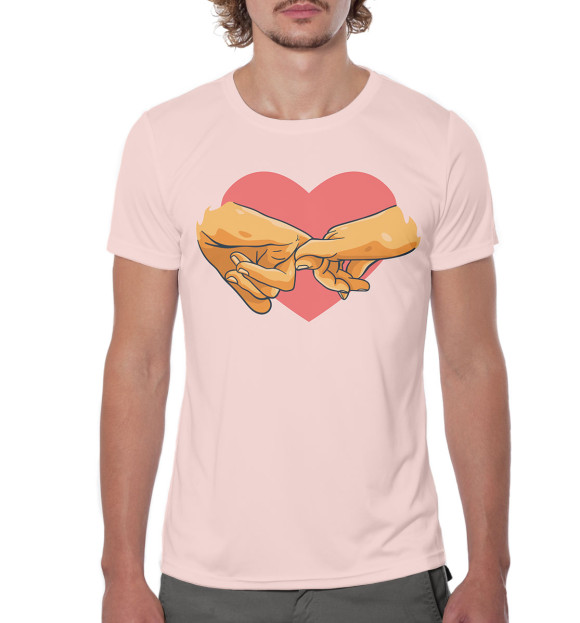 Мужская футболка с изображением Сердце цвета Белый