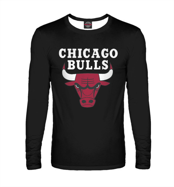 Мужской лонгслив с изображением Chicago Bulls цвета Белый