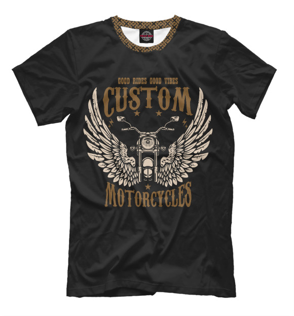 Футболка для мальчиков с изображением Custom Motorcycles цвета Белый