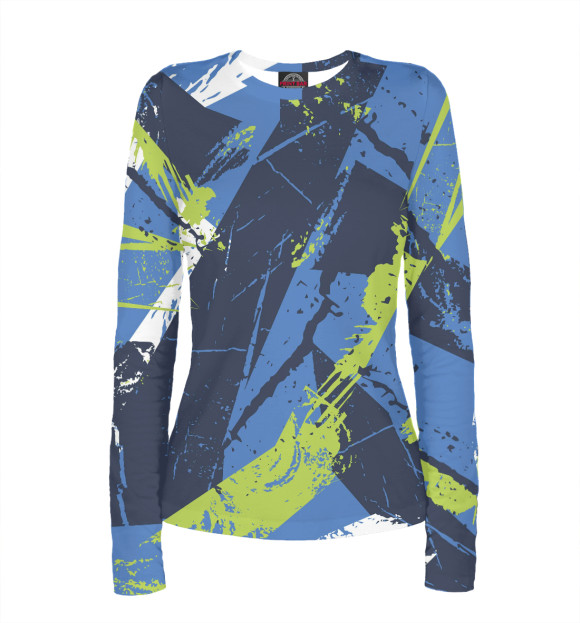 Женский лонгслив с изображением Спортивный стиль цвета Белый