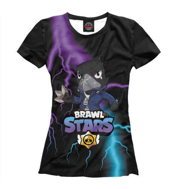Женская футболка с изображением Brawl Stars Crow цвета Белый