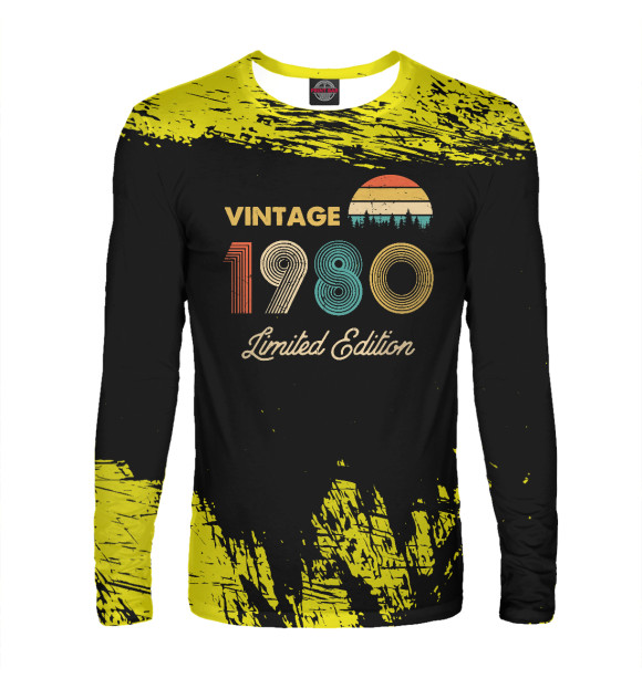 Мужской лонгслив с изображением Vintage Made in 1980 цвета Белый
