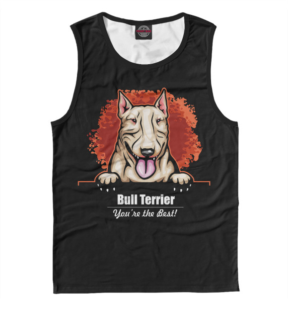 Майка для мальчика с изображением Бультерьер (Bull Terrier) цвета Белый