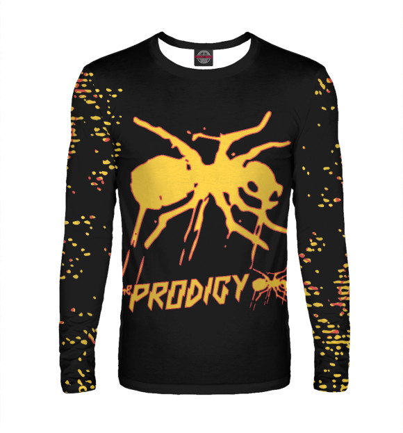 Мужской лонгслив с притом The Prodigy цвета Белый Мужской лонгслив с изображением The Prodigy цвета Белый