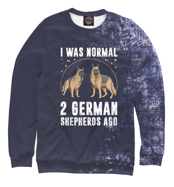 Свитшот для девочек с изображением I Was Normal 2 Shepherd цвета Белый