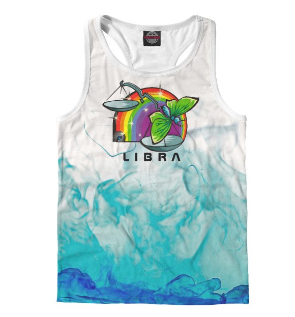 Мужская майка-борцовка с изображением 1980s Rainbow with Libra цвета Белый