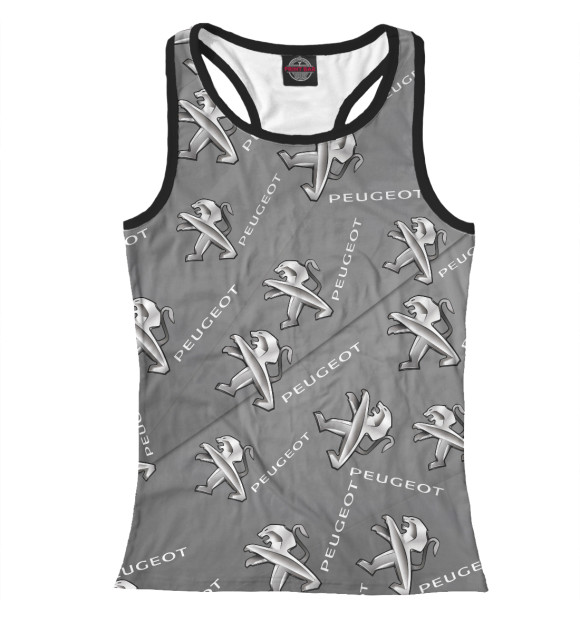 Женская майка-борцовка с изображением Peugeot цвета Белый