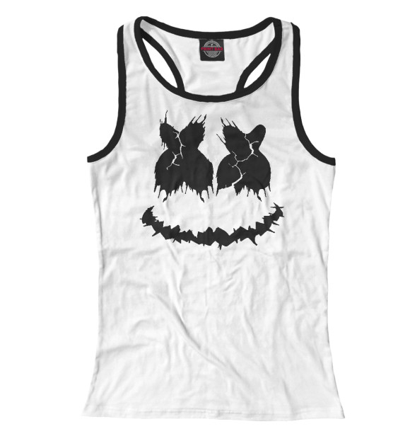 Женская майка-борцовка с изображением Marshmello цвета Белый