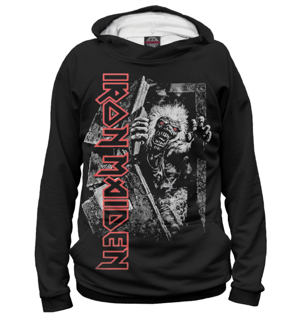 Женское худи с изображением Iron Maiden цвета Белый