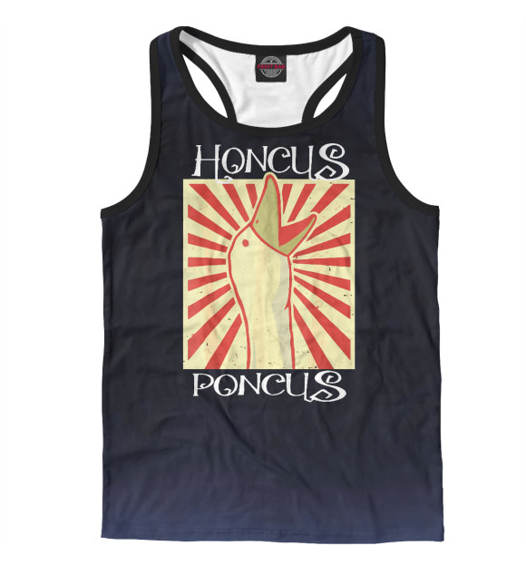 Мужская майка-борцовка с притом Honcus Poncus цвета Белый Мужская майка-борцовка с изображением Honcus Poncus цвета Белый