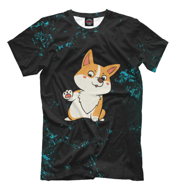 Футболка для мальчиков с изображением High Five Corgi цвета Белый