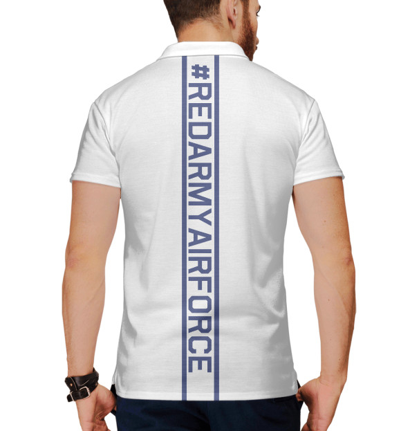 Мужское поло с изображением Миг-29 цвета Белый