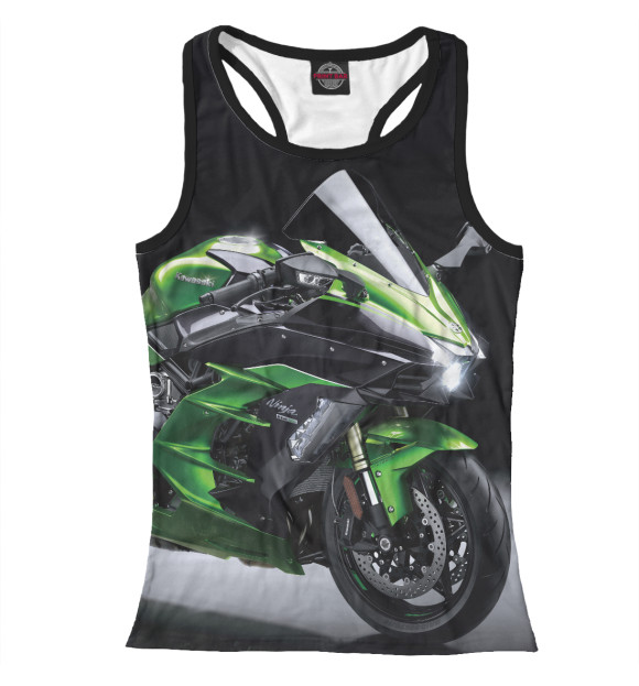 Женская майка-борцовка с изображением Kawasaki цвета Белый