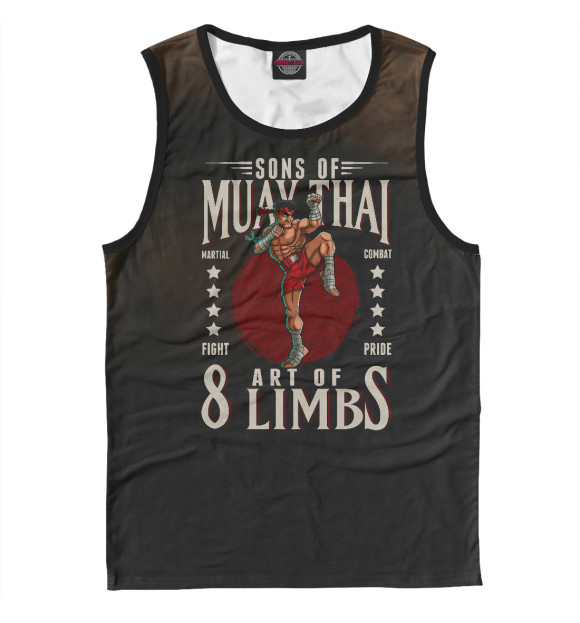 Мужская майка с изображением MMA Muay Thai Kickboxing цвета Белый