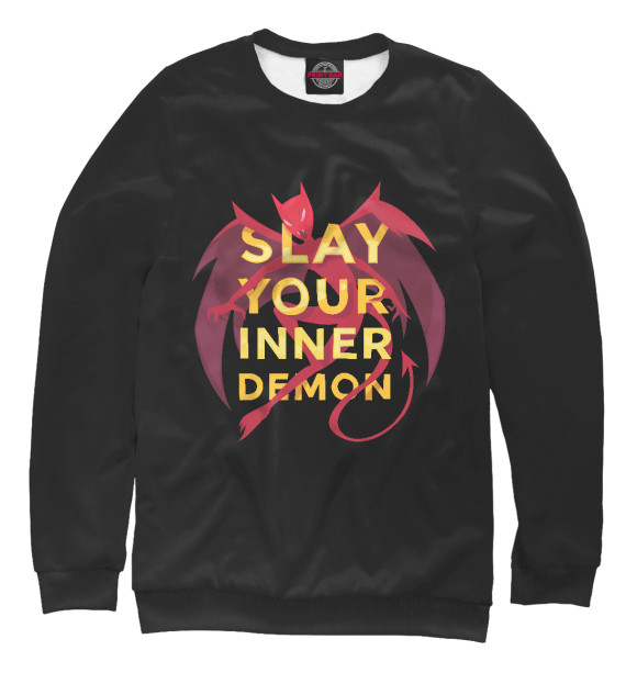 Свитшот для девочек с изображением Inner Demon цвета Белый