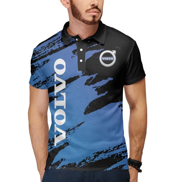 Мужское поло с изображением Volvo Cars цвета Белый