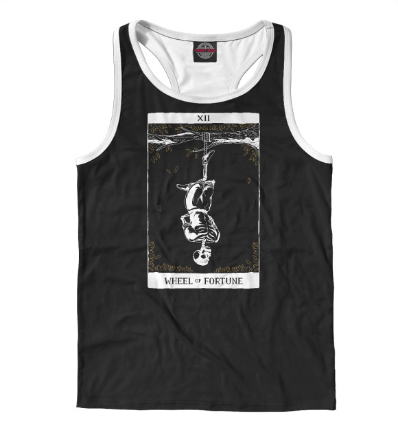 Мужская майка-борцовка с изображением Висельник карта Таро цвета Белый