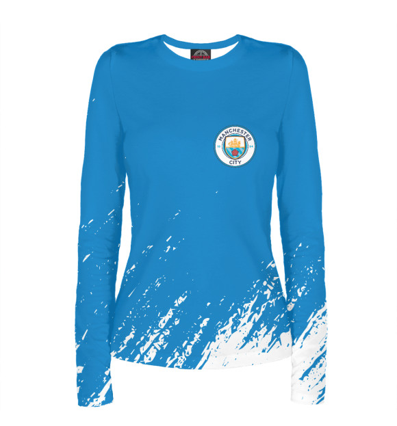 Женский лонгслив с изображением Manchester City цвета Белый